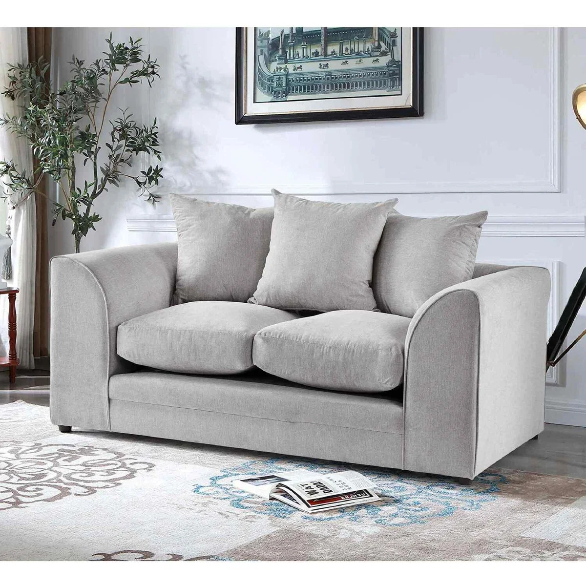 Mirana Modern Plush Velvet 2 Seater Sofa - Grey – image 4