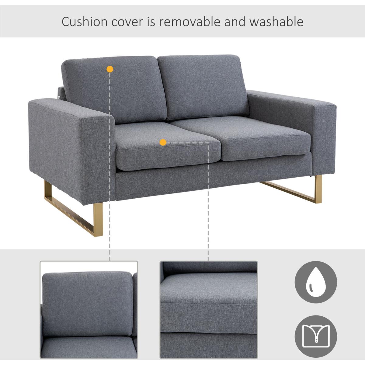 Modern Double Seat Sofa - Grey – image 11