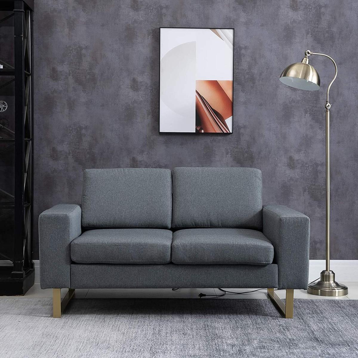 Modern Double Seat Sofa - Grey – image 12