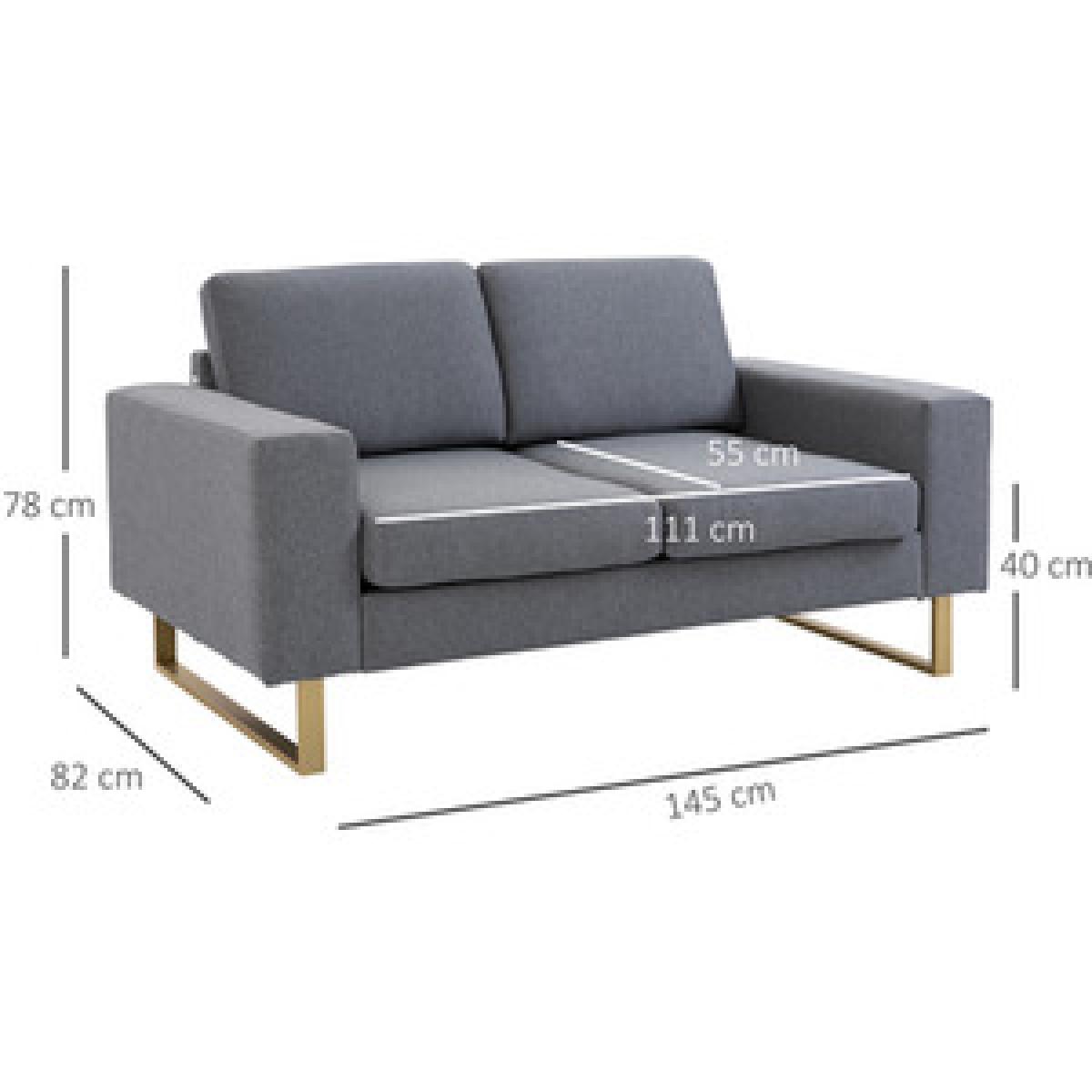Modern Double Seat Sofa - Grey – image 13