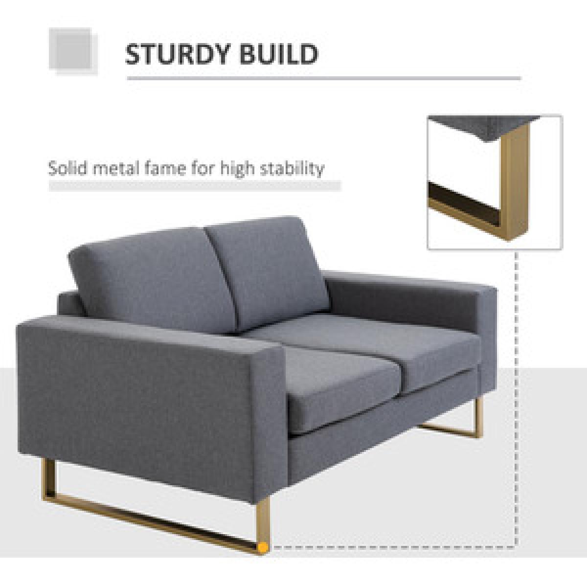 Modern Double Seat Sofa - Grey – image 14