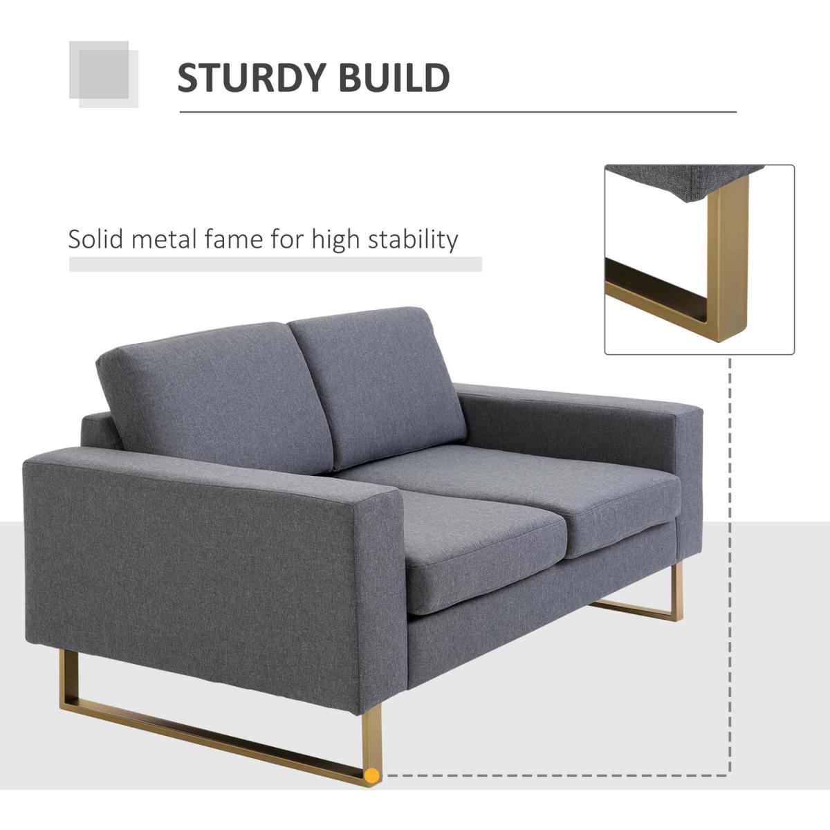 Modern Double Seat Sofa - Grey – image 9