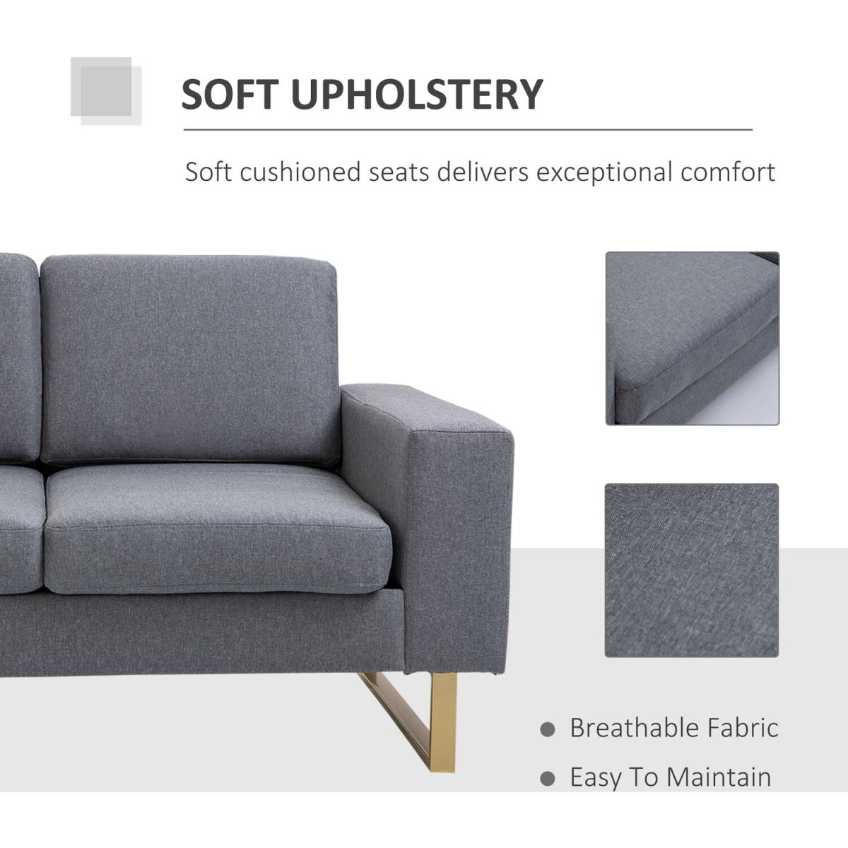 Modern Double Seat Sofa - Grey – image 10