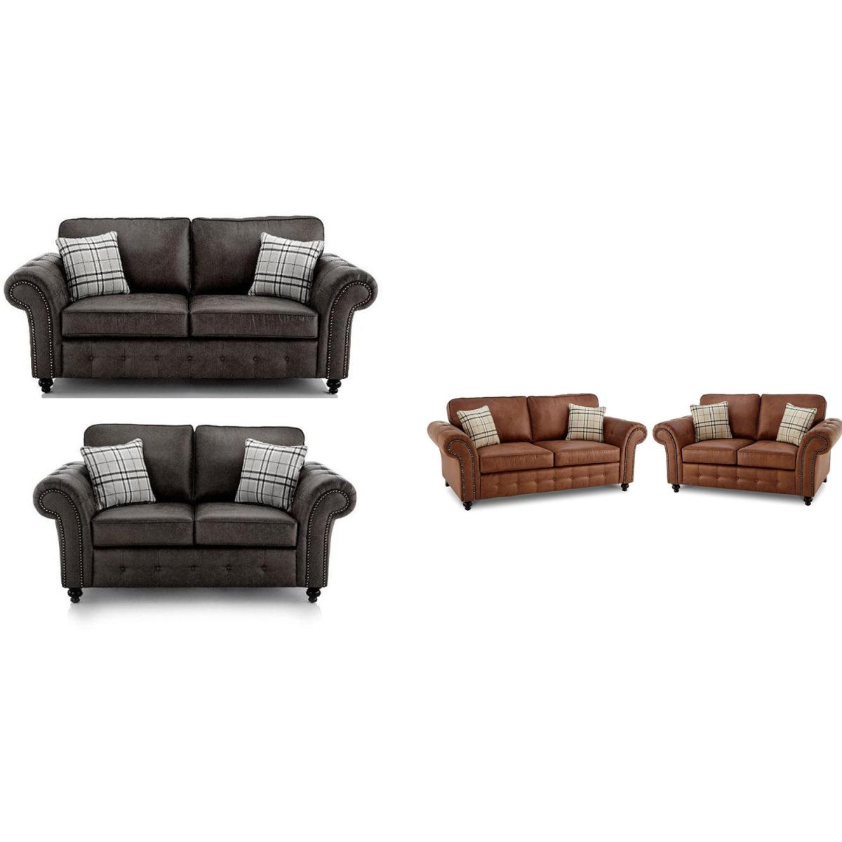 Oakland 3 Seater and 2 Seater Sofa Set - Black – image 3