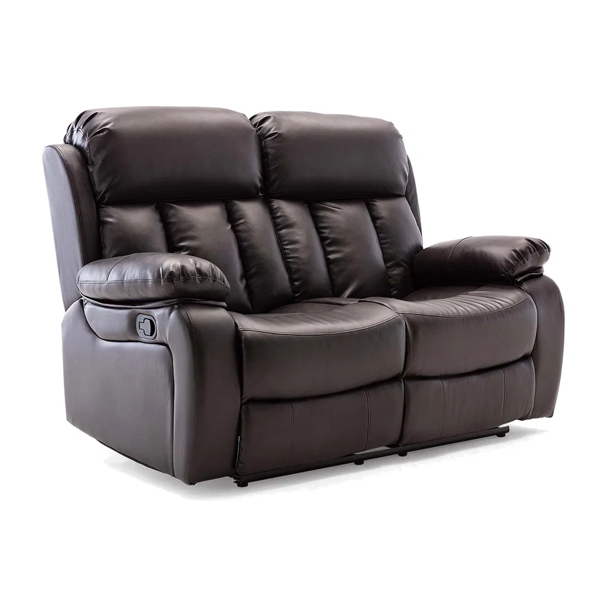 Chester Manual High Back Luxury Bond Grade Leather Recliner 2 Seater Sofa - Brown – image 1