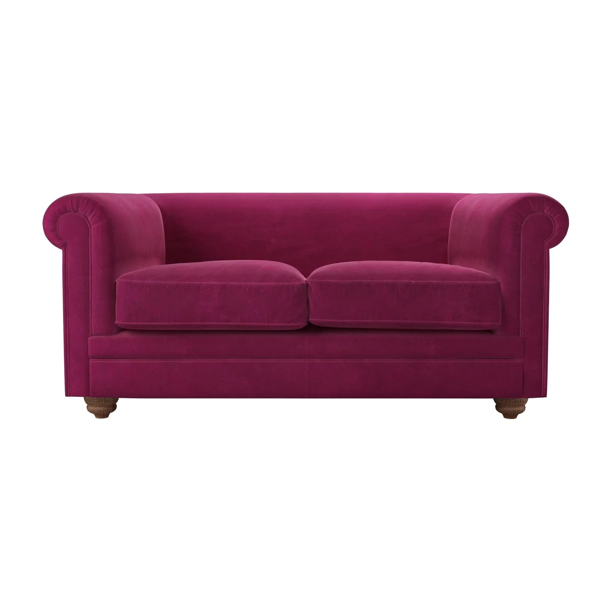 Patrick Unbuttoned 2 Seat Sofa in Persian Rose Smart Velvet – image 1