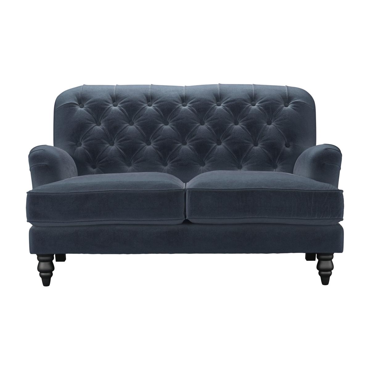 Snowdrop Button Back 2 Seat Sofa in Skyfall Cotton Matt Velvet – image 1