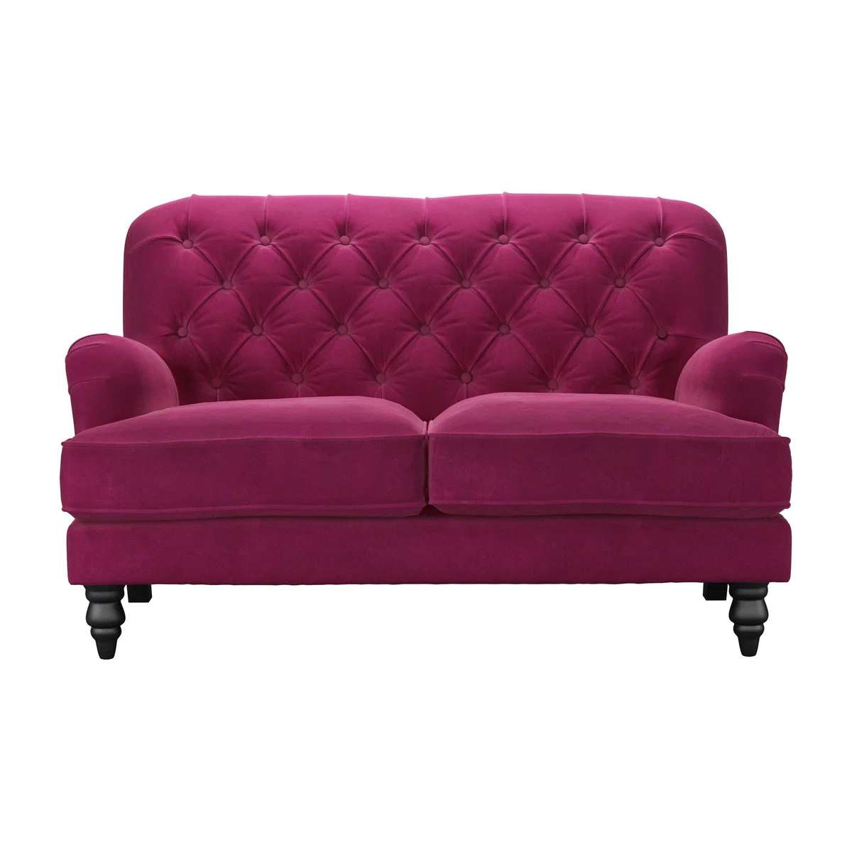 Snowdrop Button Back 2 Seat Sofa in Persian Rose Smart Velvet – image 1