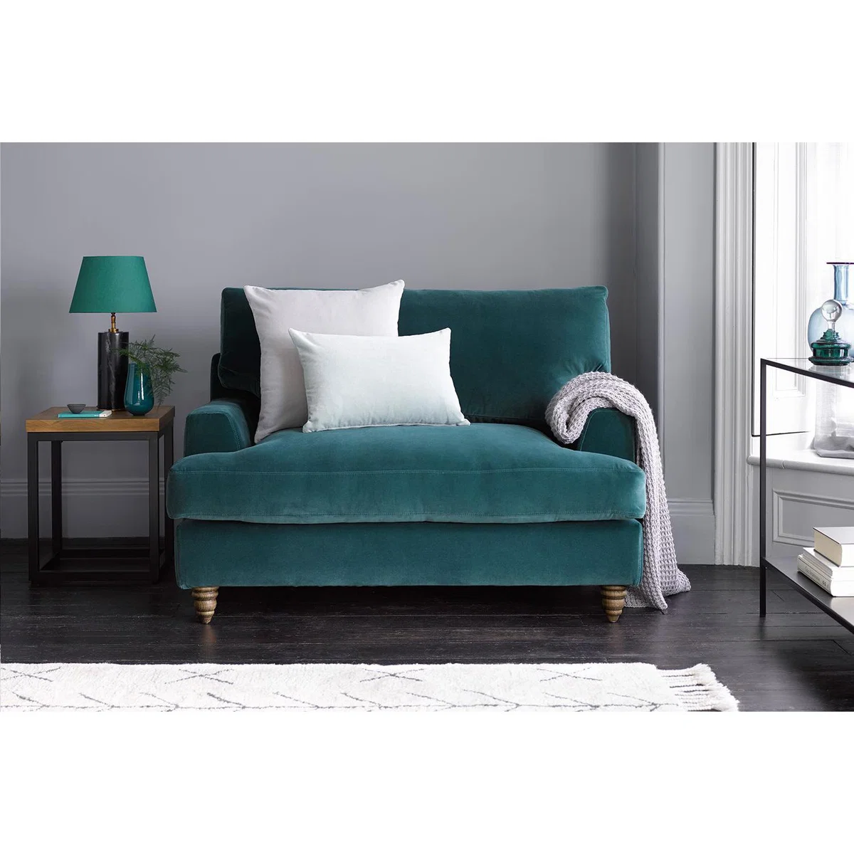 Isla 2.5 Seat Sofabed in Cornflower Silky Jacquard Weave - sofa.com – image 3