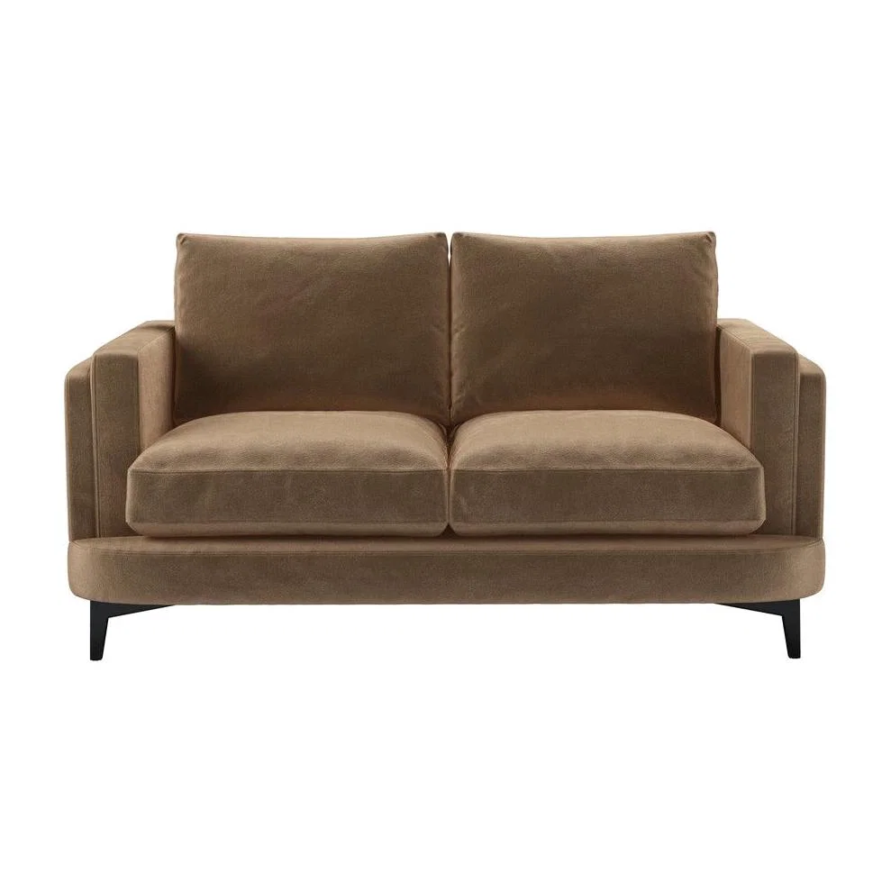 Boston Squared Arm 2 Seat Sofa in Spiced Latte Cotton Matt Velvet - sofa.com – image 1