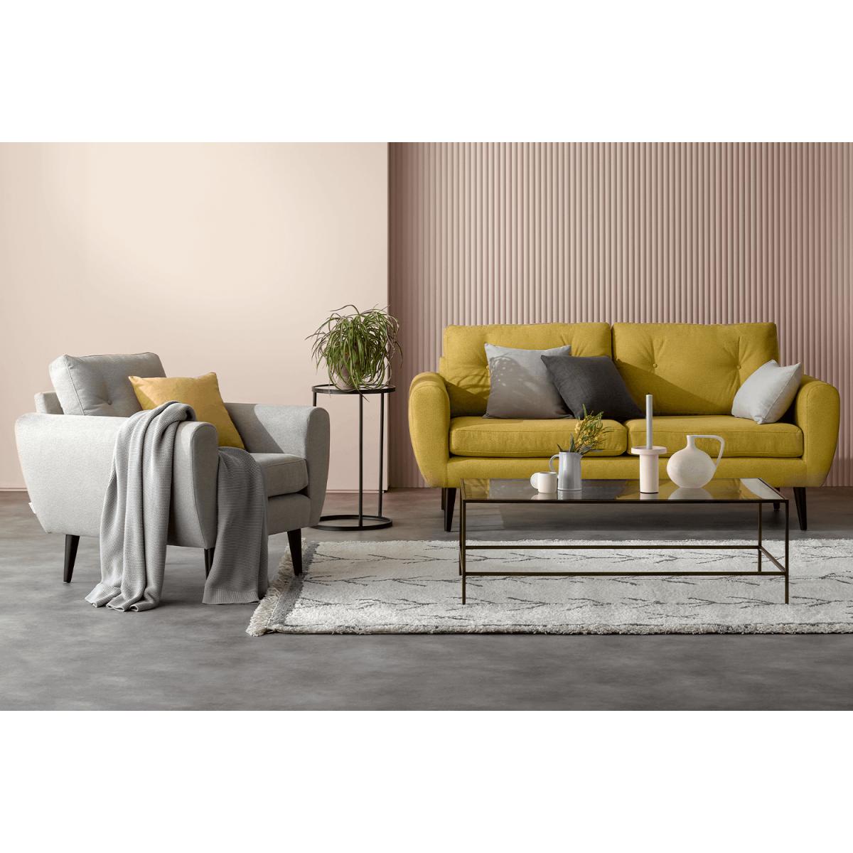 Jack 2 Seat Sofa in Yellow Soft Textured – image 3