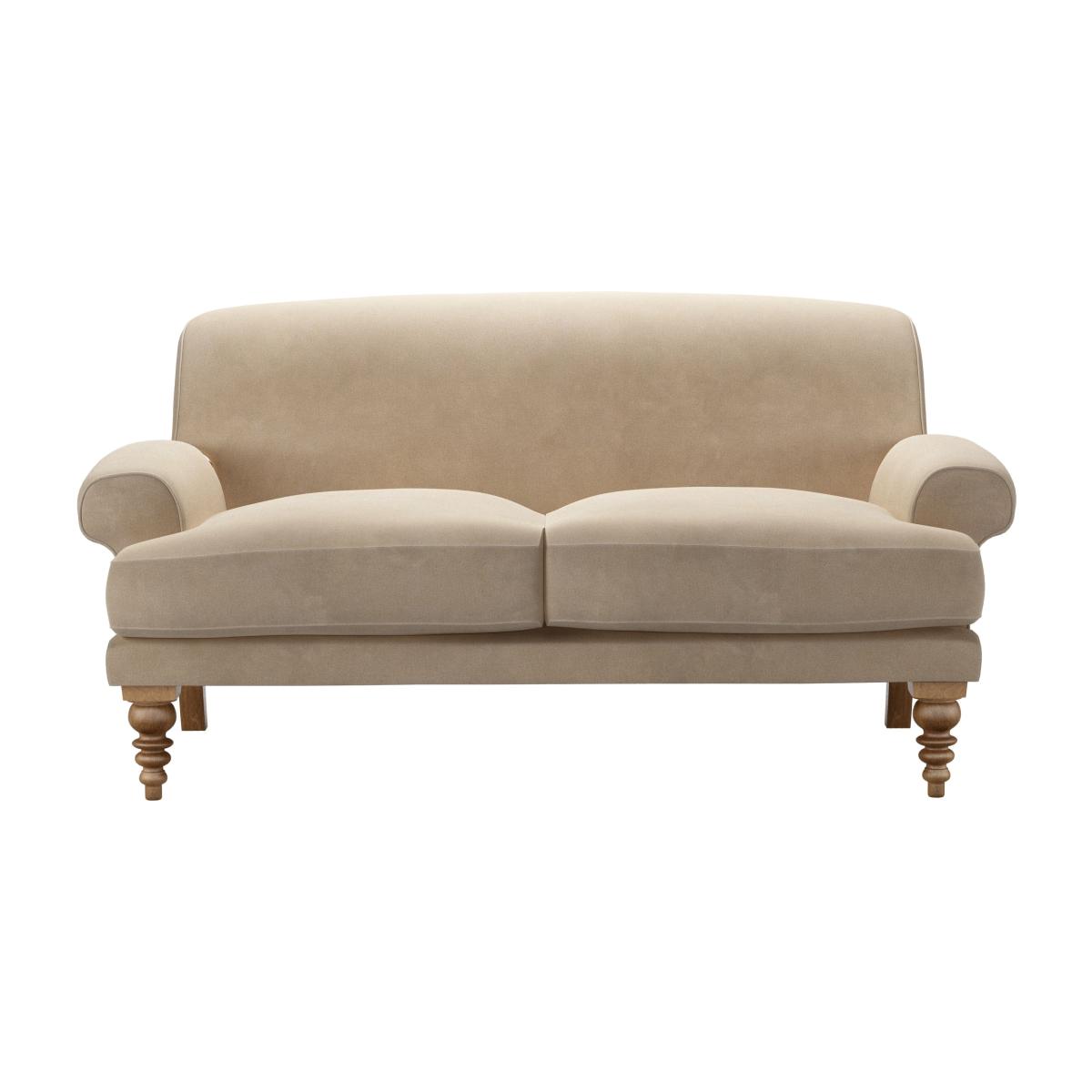 Saturday 2 Seat Sofa (breaks down) in Fawn Aquaclean Clever Velvet – image 1