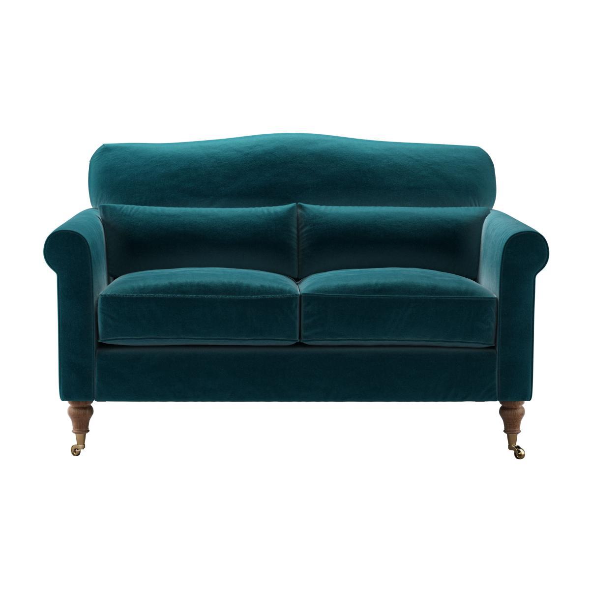 Dahlia 2 Seat Sofa in Deep Turquoise Cotton Matt Velvet - sofa.com – image 1