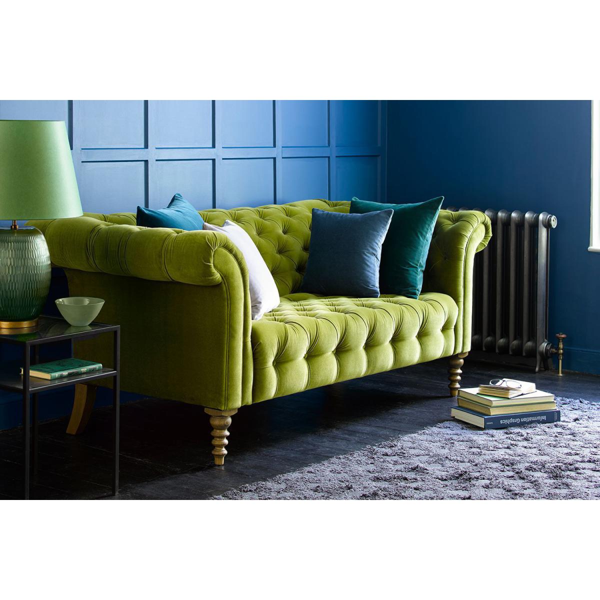 Oscar Button Seat 2 Seat Sofa in Rhubarb Smart Cotton - sofa.com – image 3