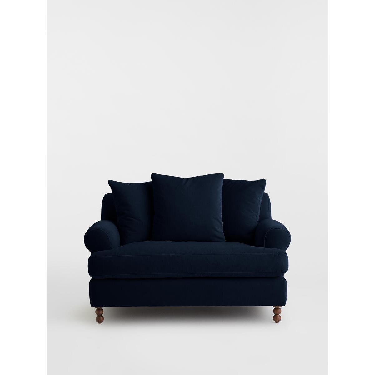 Audrey Loveseat, Velvet Navy – image 1