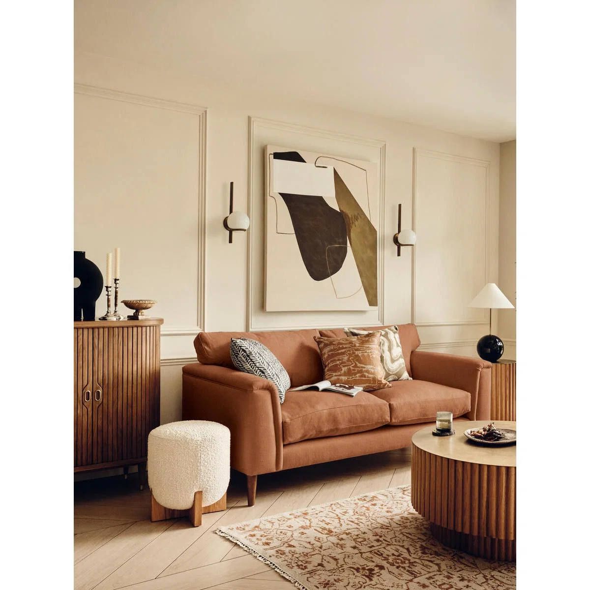 Reya Sofa 2 Seater Linen, Dahlia – image 1