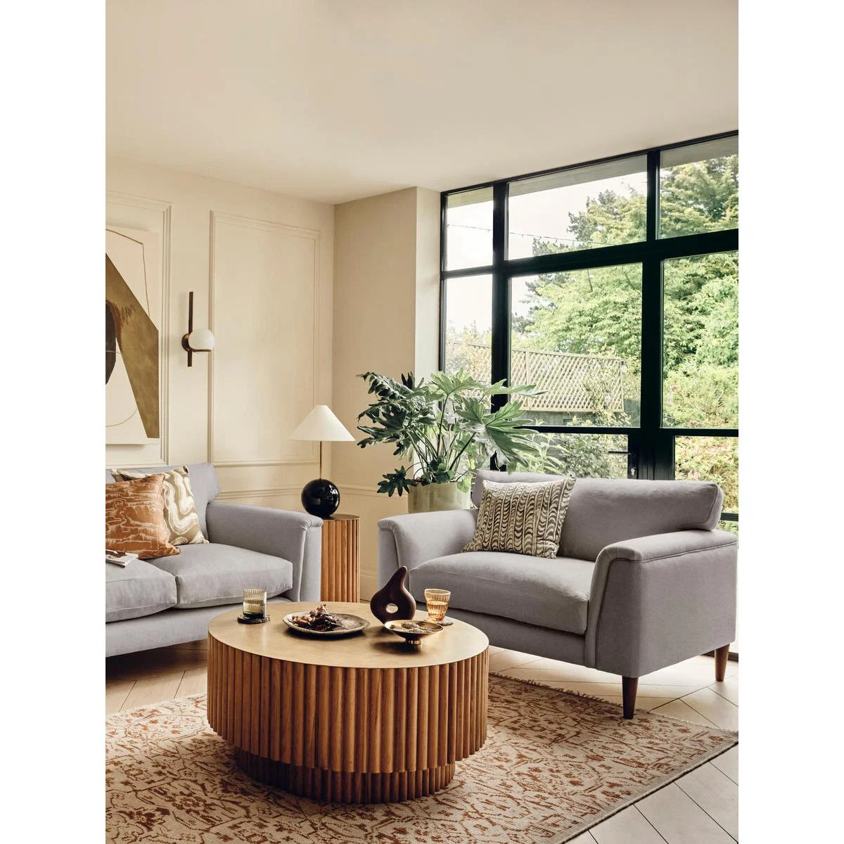 Reya Loveseat Linen, Light Grey – image 1