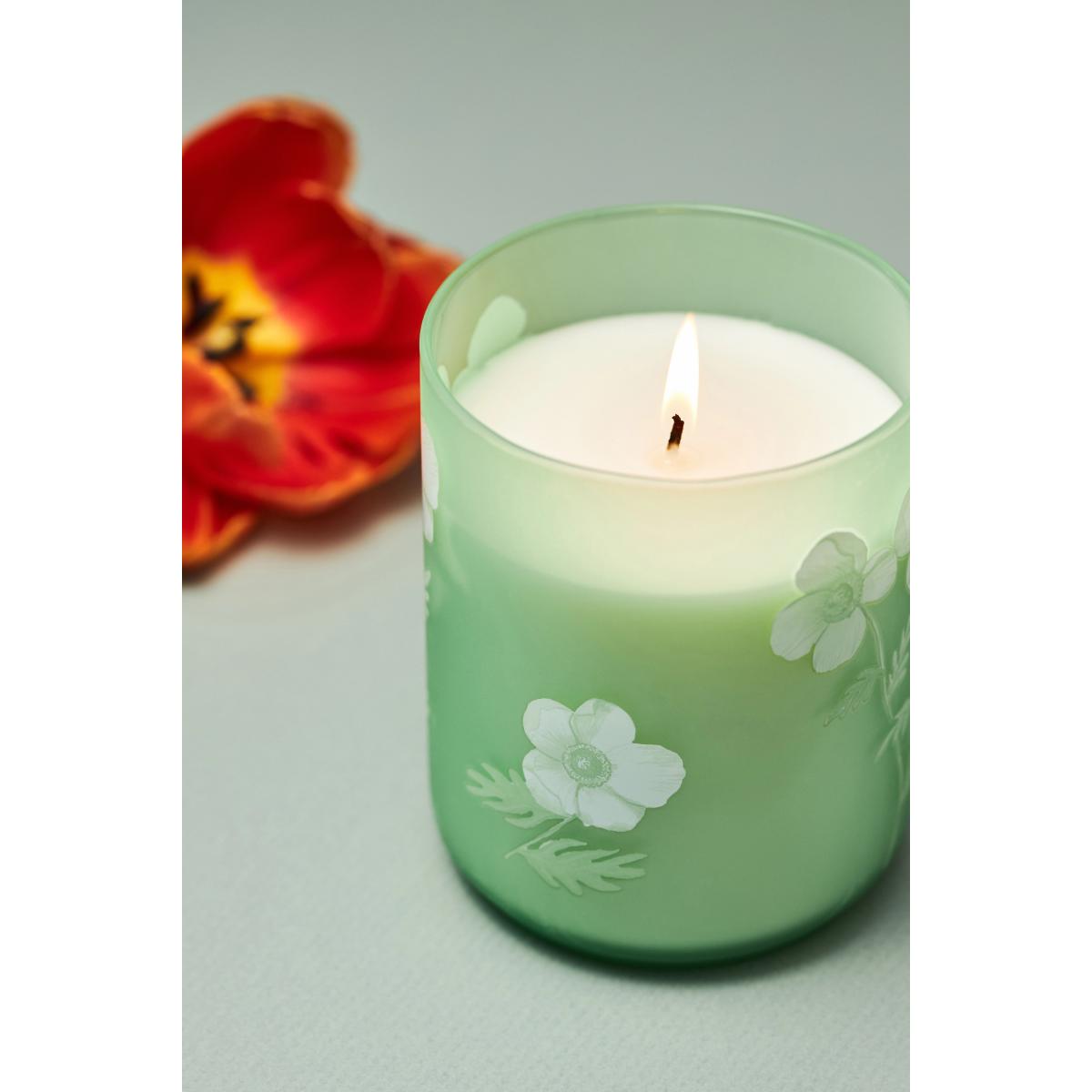 Eloise Floral Blue Poppy & Sage Floral Glass Candle – image 2