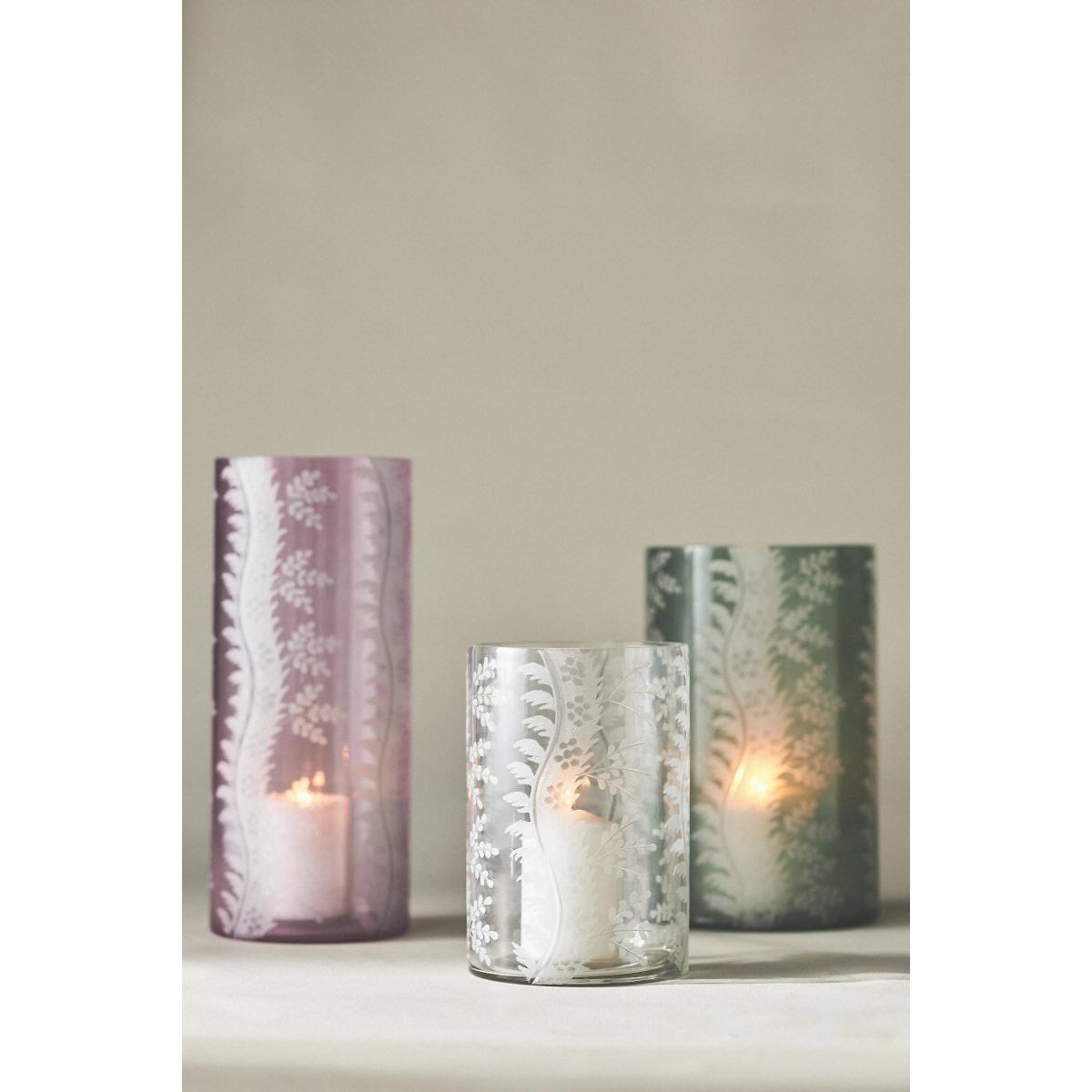 Cassia Glass Hurricane Pillar Candle Holder – image 2
