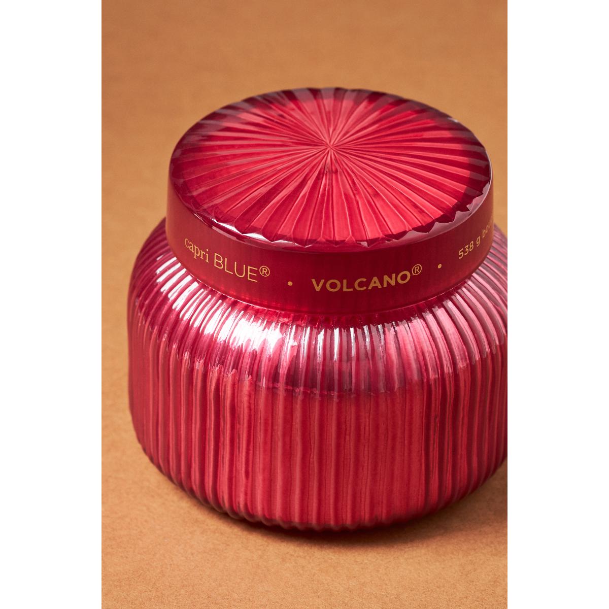 Capri Blue Volcano Red Ribbed Jar Candle – image 2