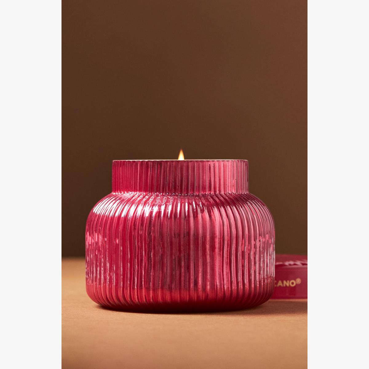 Capri Blue Volcano Red Ribbed Jar Candle – image 1