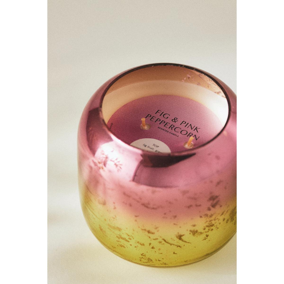 Metallic Ombre Fig & Pink Peppercorn Fresh Woody Glass Candle – image 3