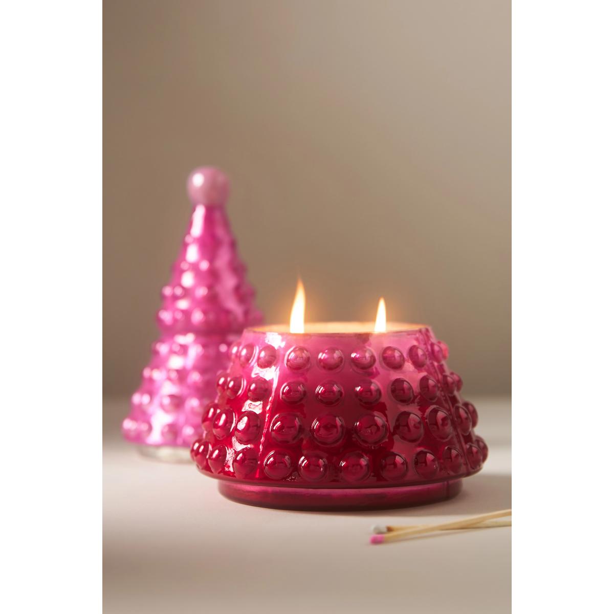 Hallorm Bubble Tree Fruity Plum & Fir Balsam Glass Candle – image 2