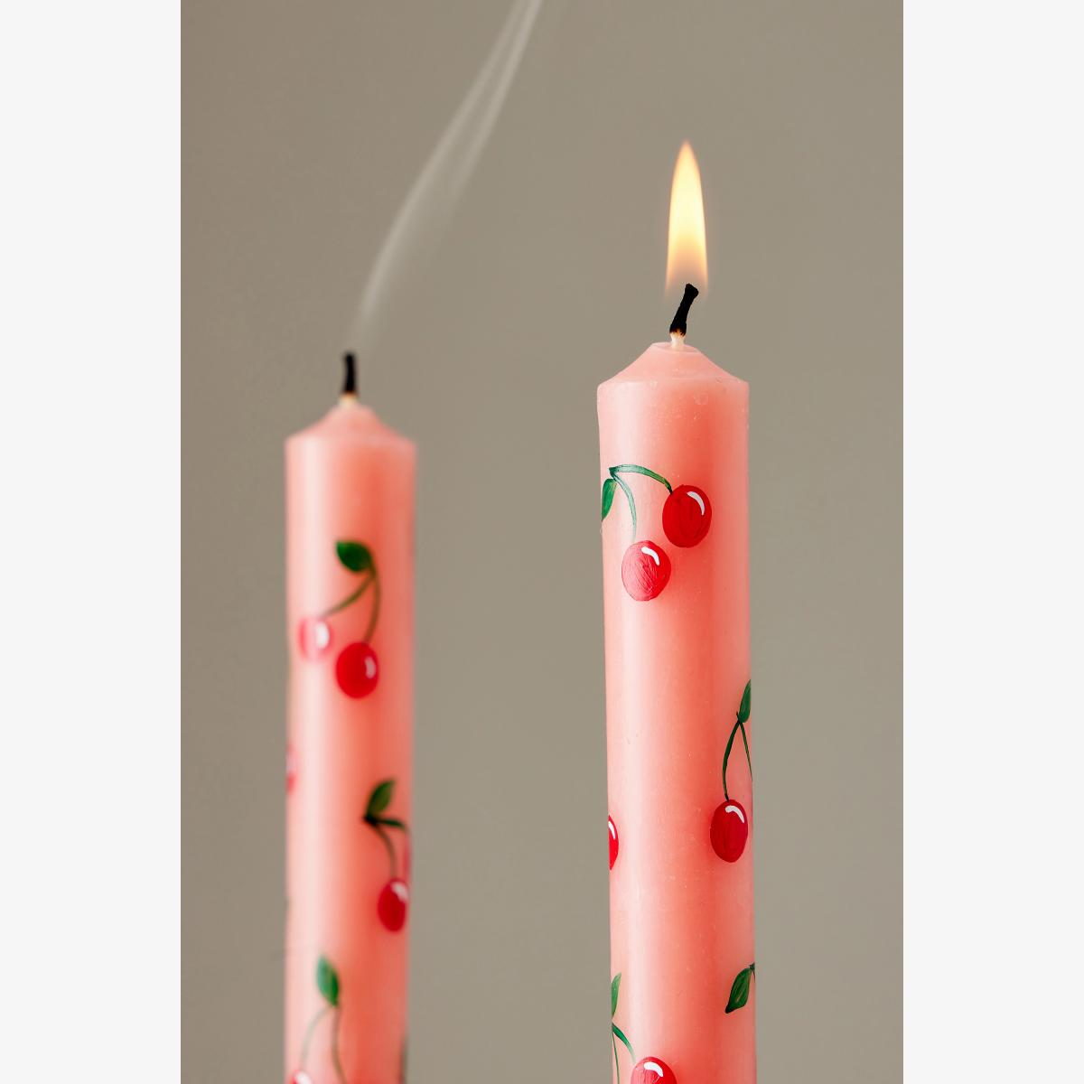 Bable London Hand-Painted Mon Cheri Taper Candles, Set of 2 – image 1