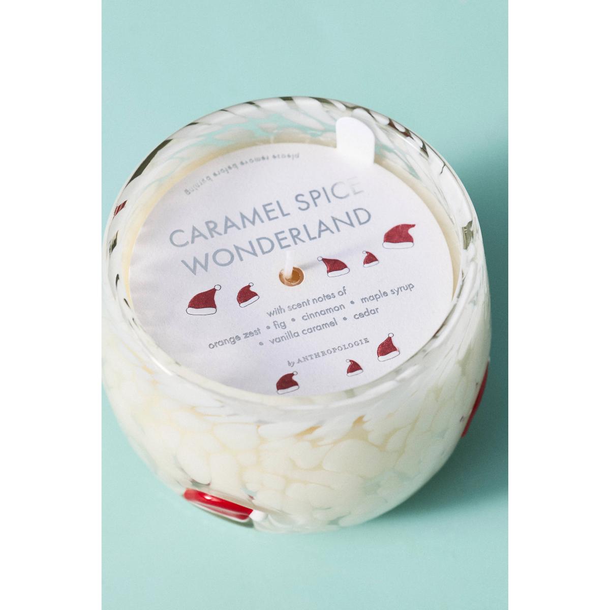 Santa Hat Festive Icon Caramel Spice Wonderland Glass Candle – image 3