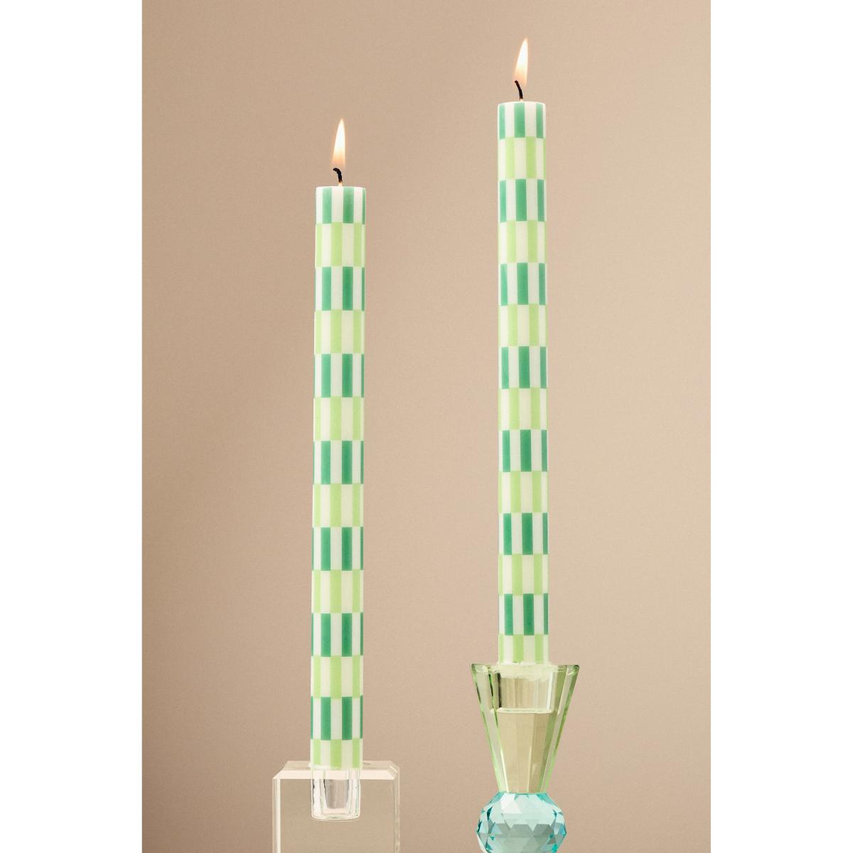 Geo Block Print Taper Candles, Set of 2 – image 2