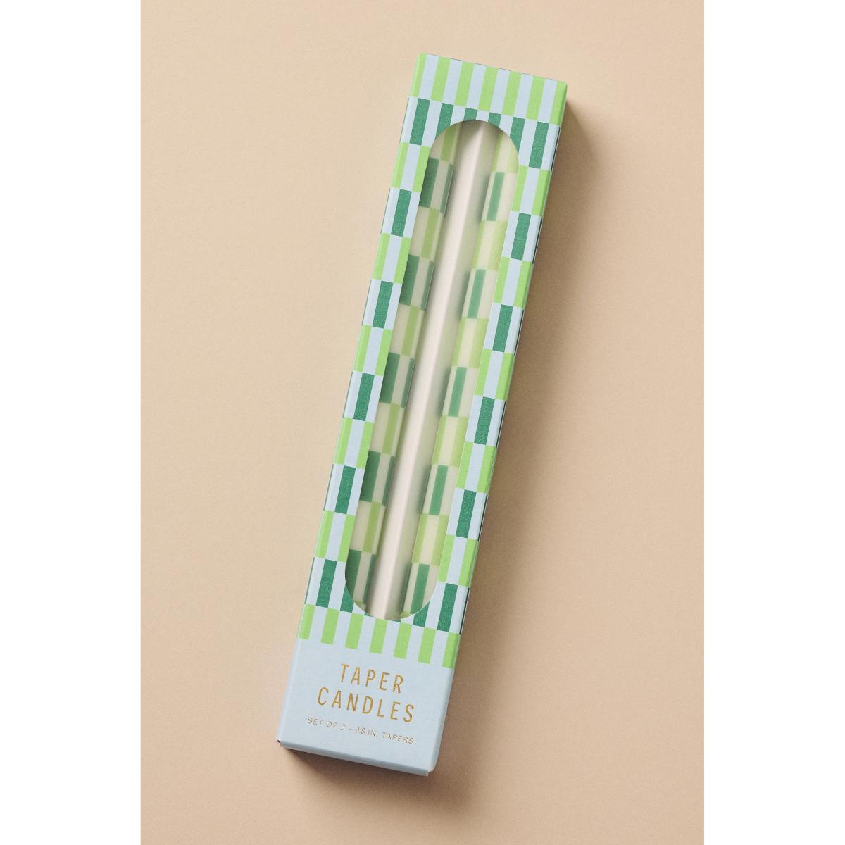 Geo Block Print Taper Candles, Set of 2 – image 3
