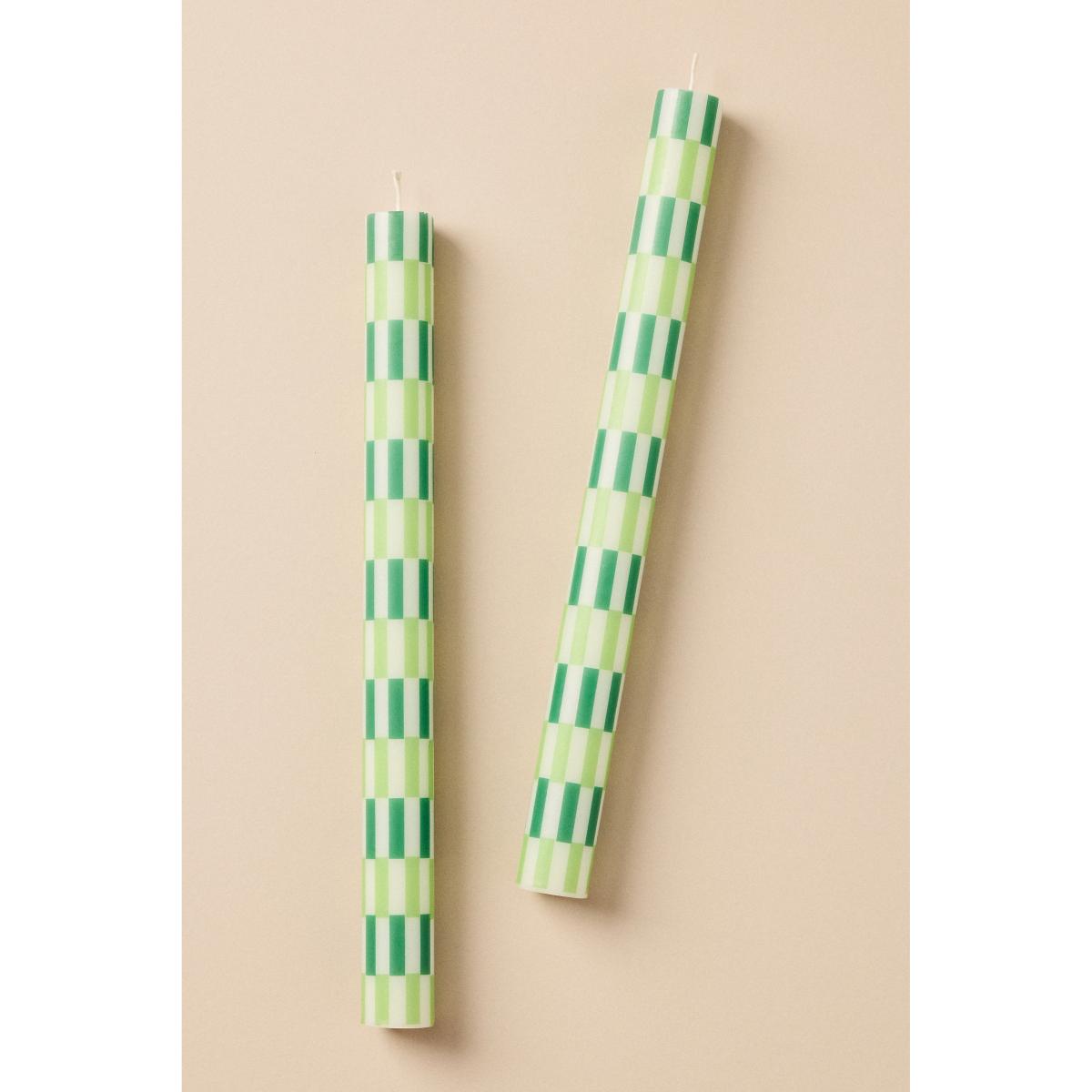 Geo Block Print Taper Candles, Set of 2 – image 4