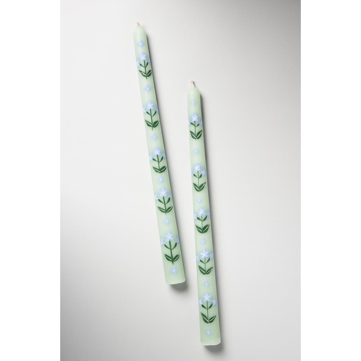 Franny Handpainted Taper Candles, Set of 2 – image 3