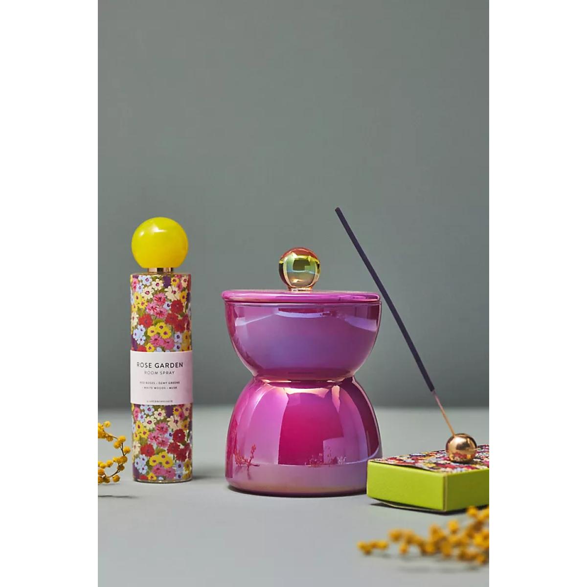 Farrah Floral Rose Garden Glass Candle – image 2