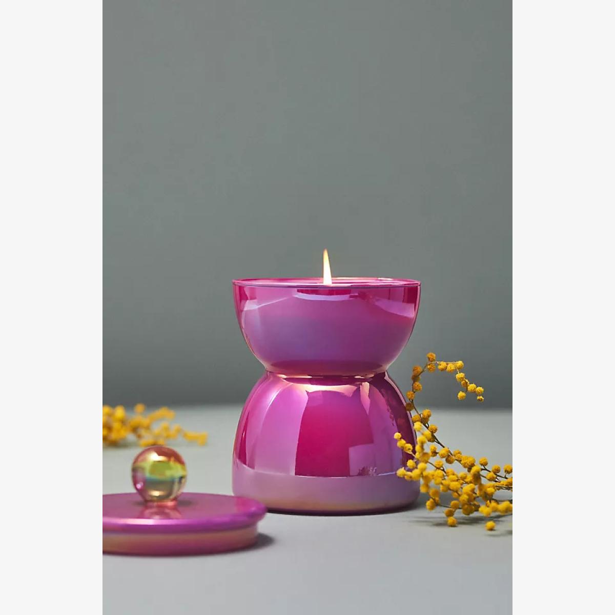 Farrah Floral Rose Garden Glass Candle – image 1
