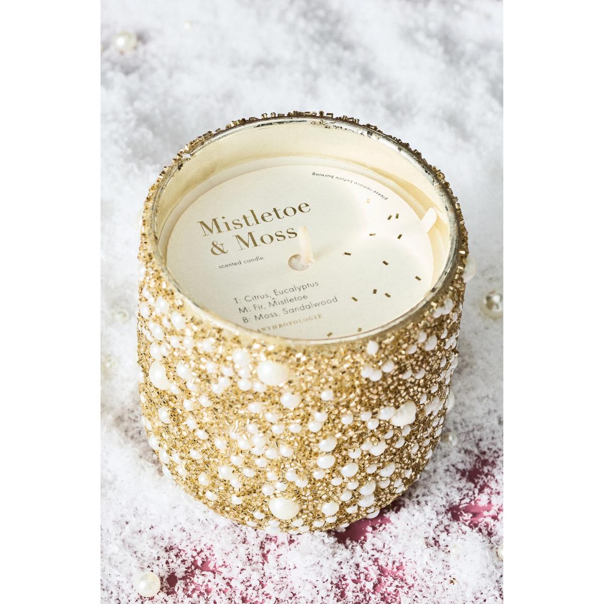 Party Pearl Fresh Mistletoe & Moss Glass Candle – image 3