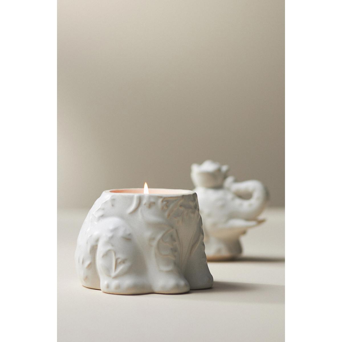 Mai Fresh White Tea & Bergamot Ceramic Elephant Candle – image 2