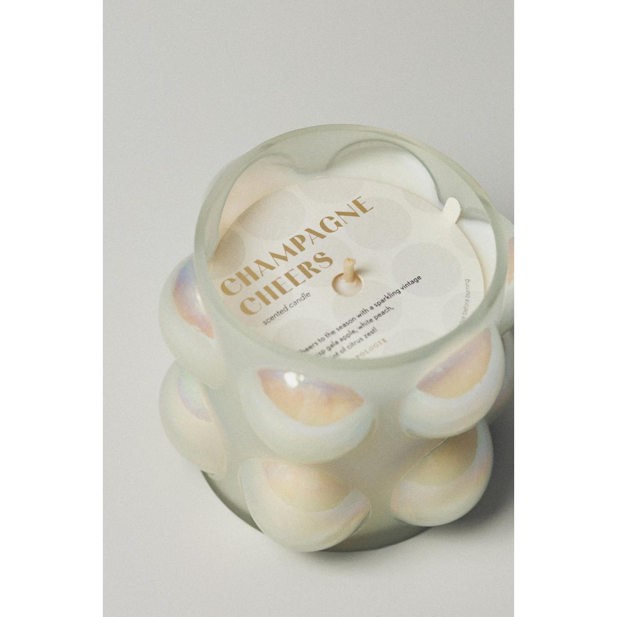 Textured Dot Fruity Champagne Cheers Glass Jar Candle – image 3