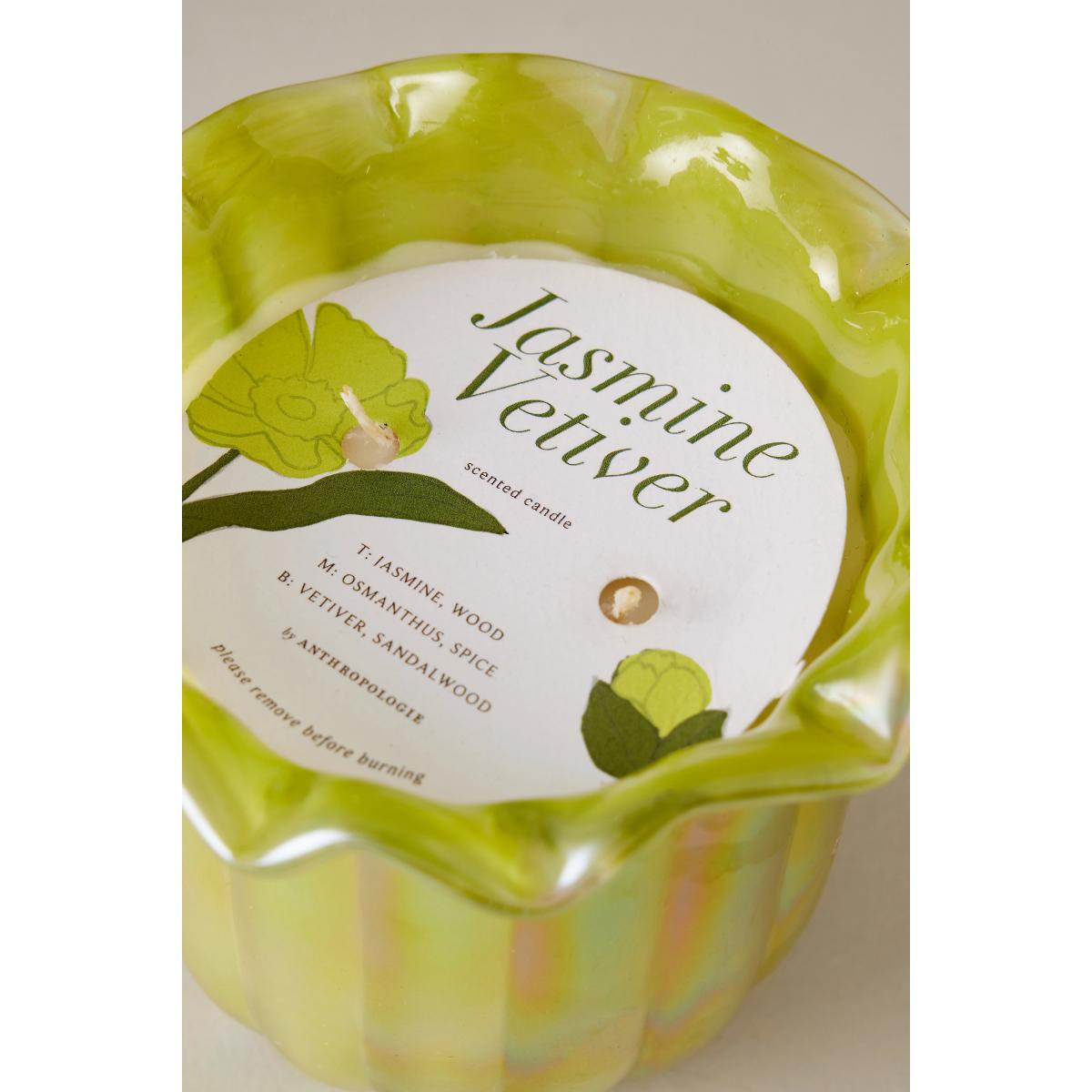 Ruffle Floral Jasmine Vetiver Glass Candle – image 2