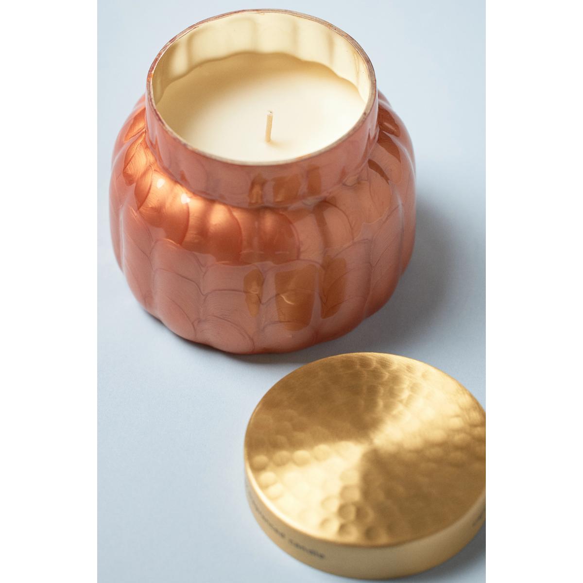 Capri Blue Pumpkin Clove Ribbed Orange Capiz Jar Candle – image 3
