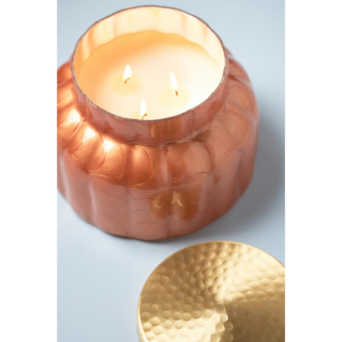 Capri Blue Pumpkin Clove Ribbed Orange Capiz Jar Candle – image 7