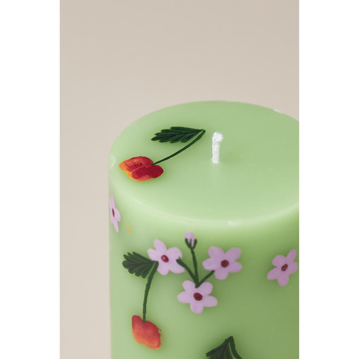 Faye Floral Pillar Candle – image 3