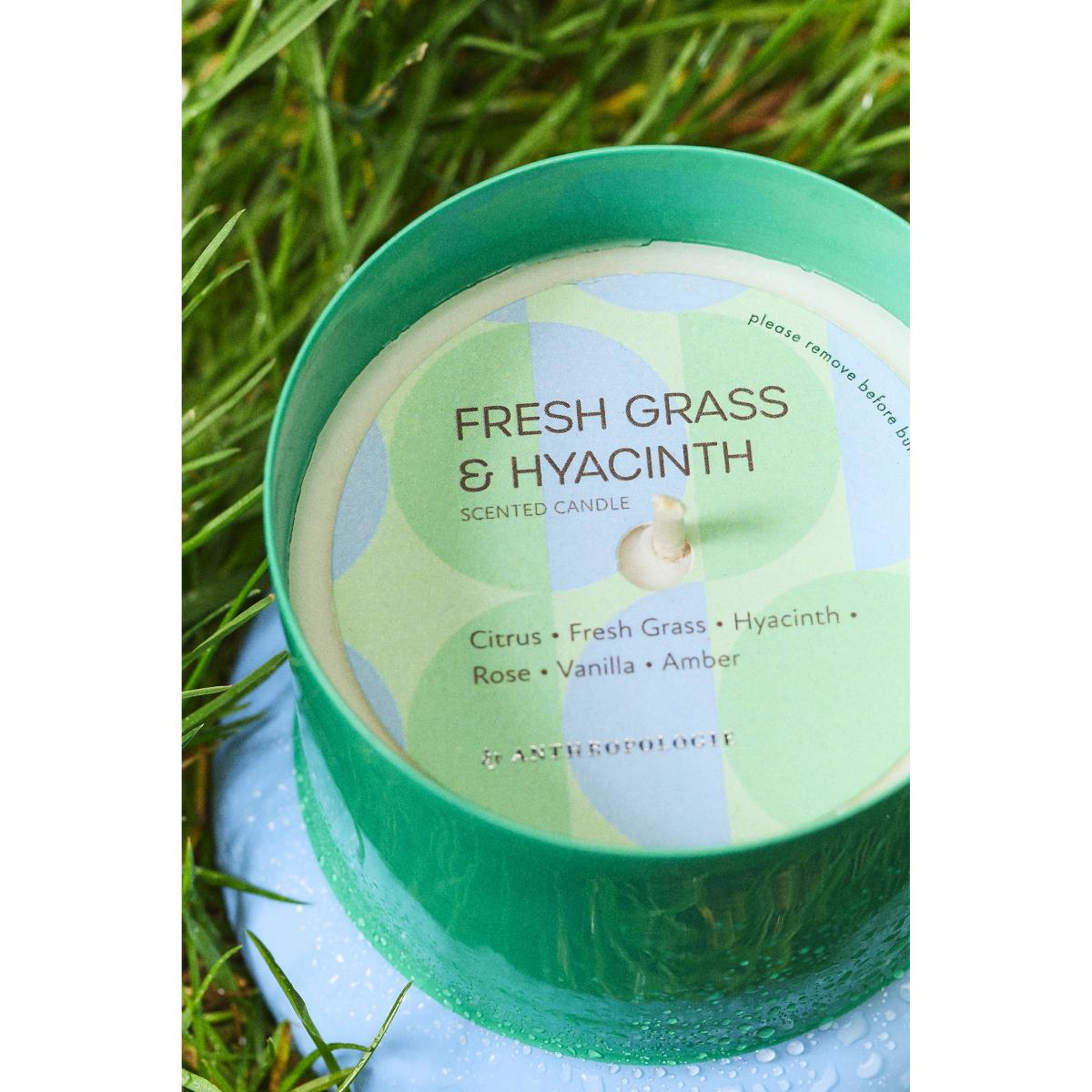 Maisie Floral Fresh Grass & Hyacinth Enamel Candle – image 2