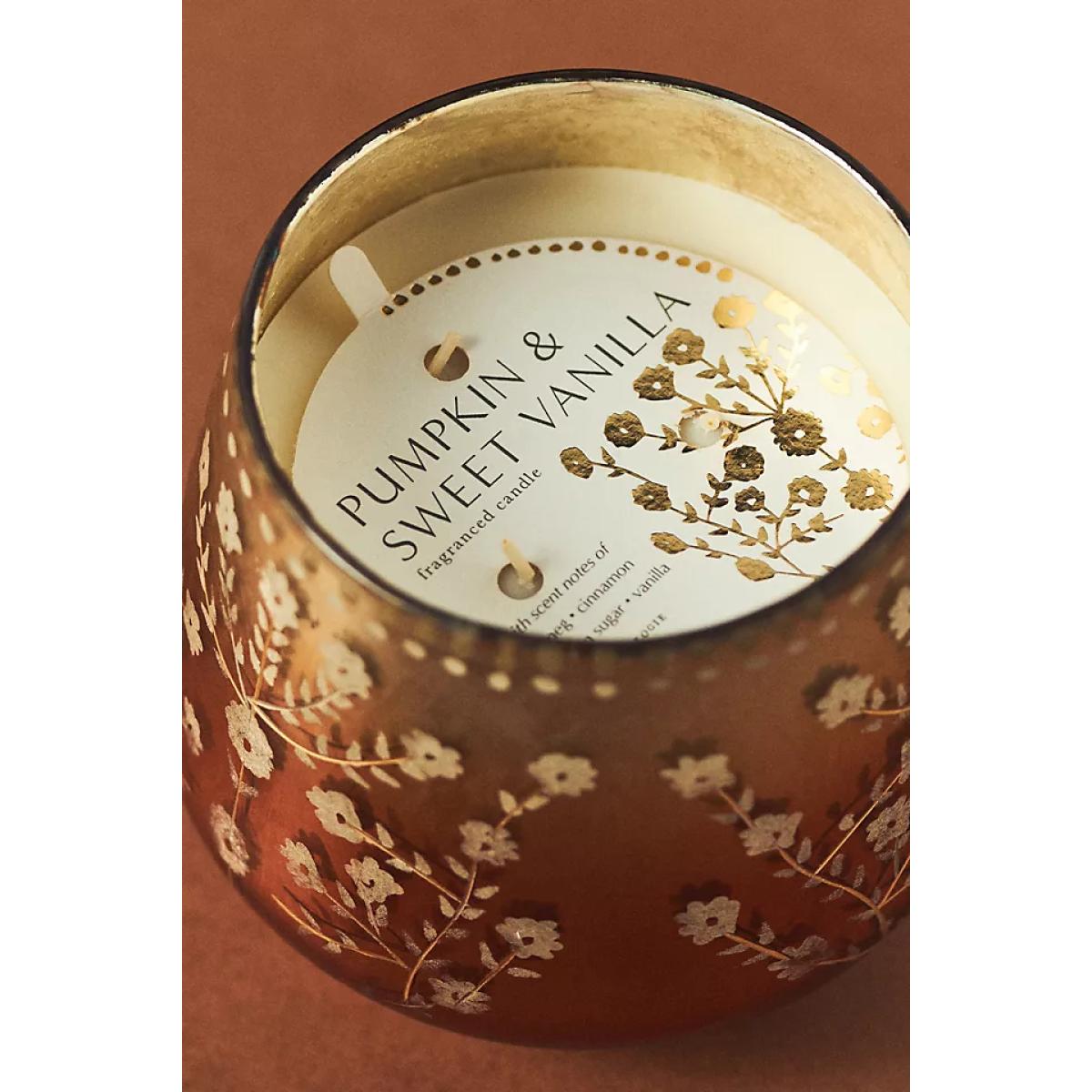 Stella Etched Pumpkin Sweet Vanilla Glass Candle – image 3