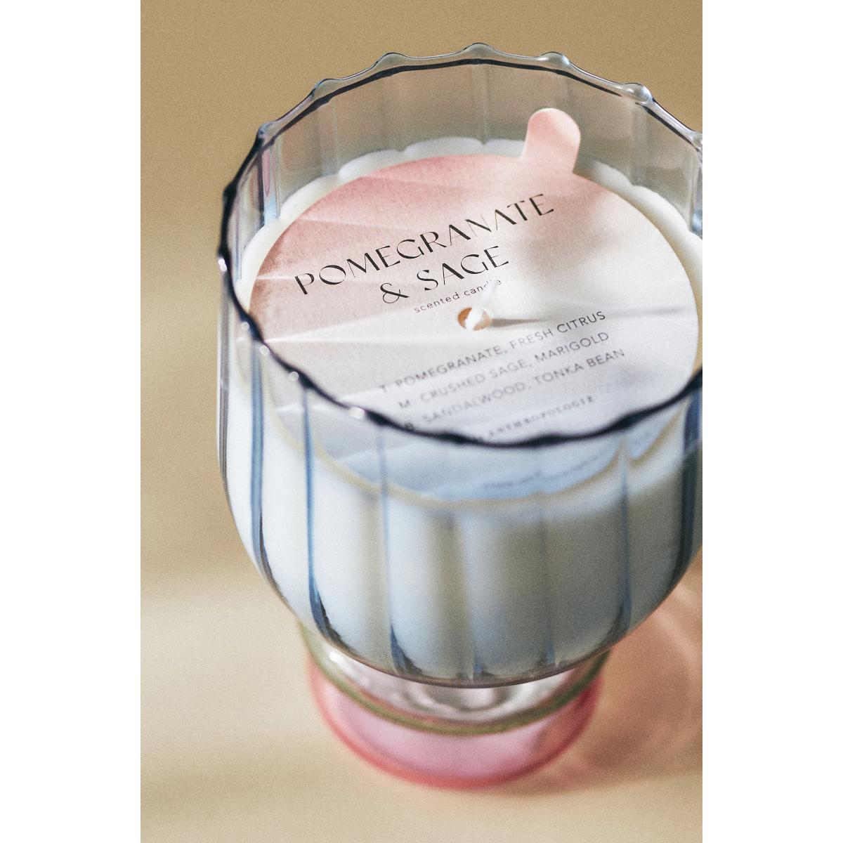 Calle Floral Pomegranate & Sage Glass Candle – image 2