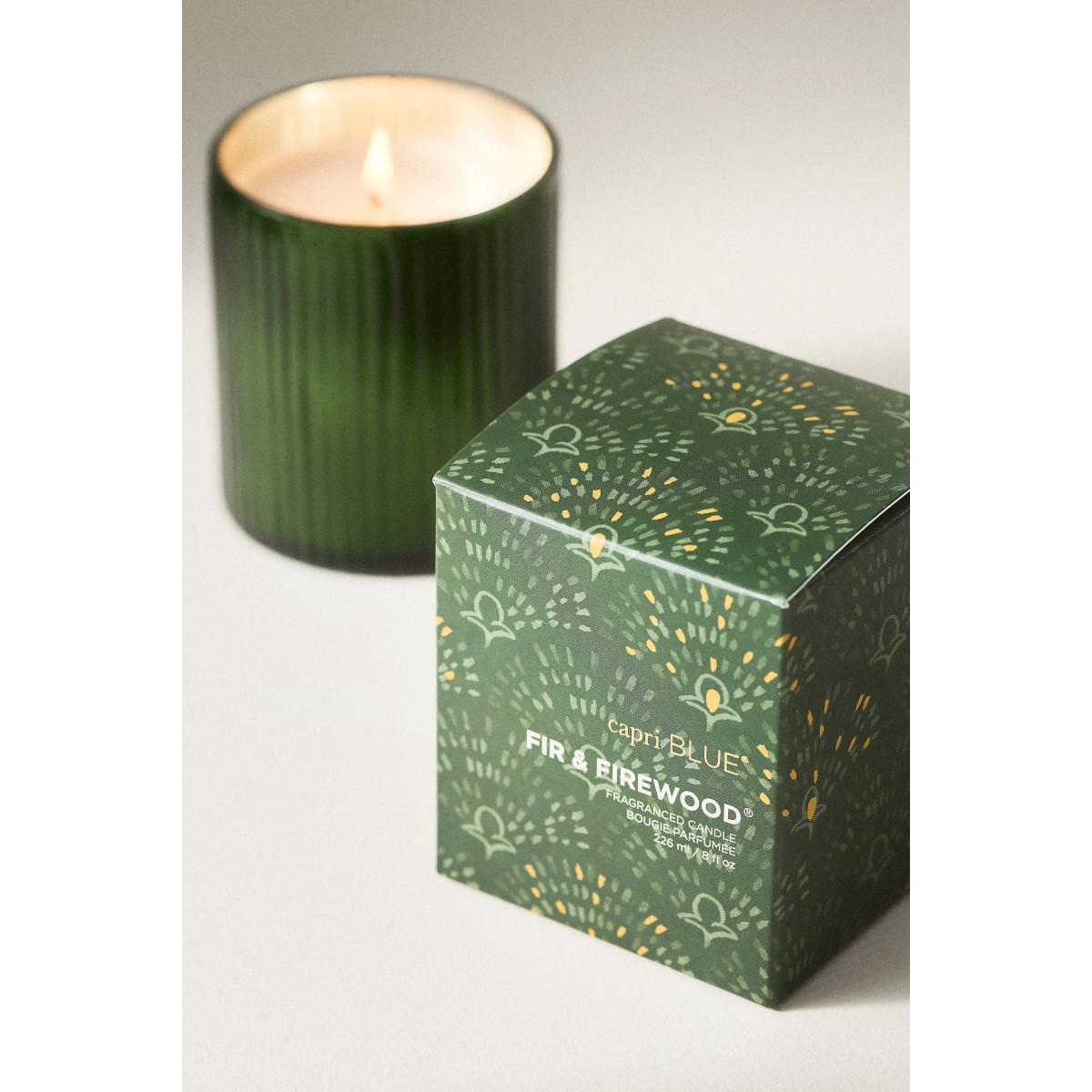 Capri Blue Woody Fir & Firewood Boxed Glass Candle – image 2