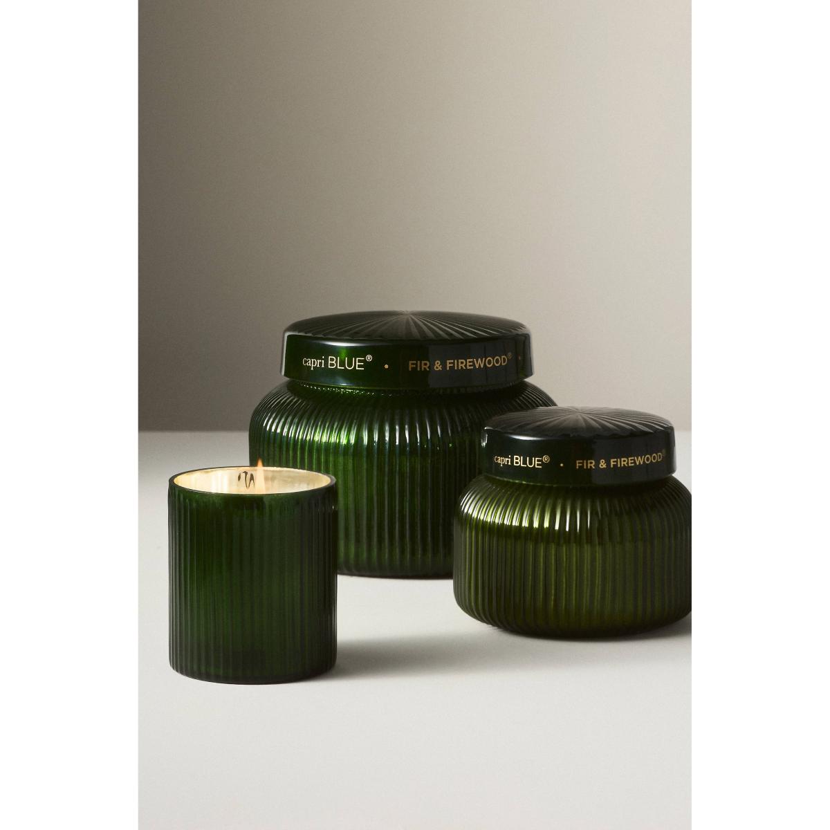 Capri Blue Woody Fir & Firewood Boxed Glass Candle – image 3
