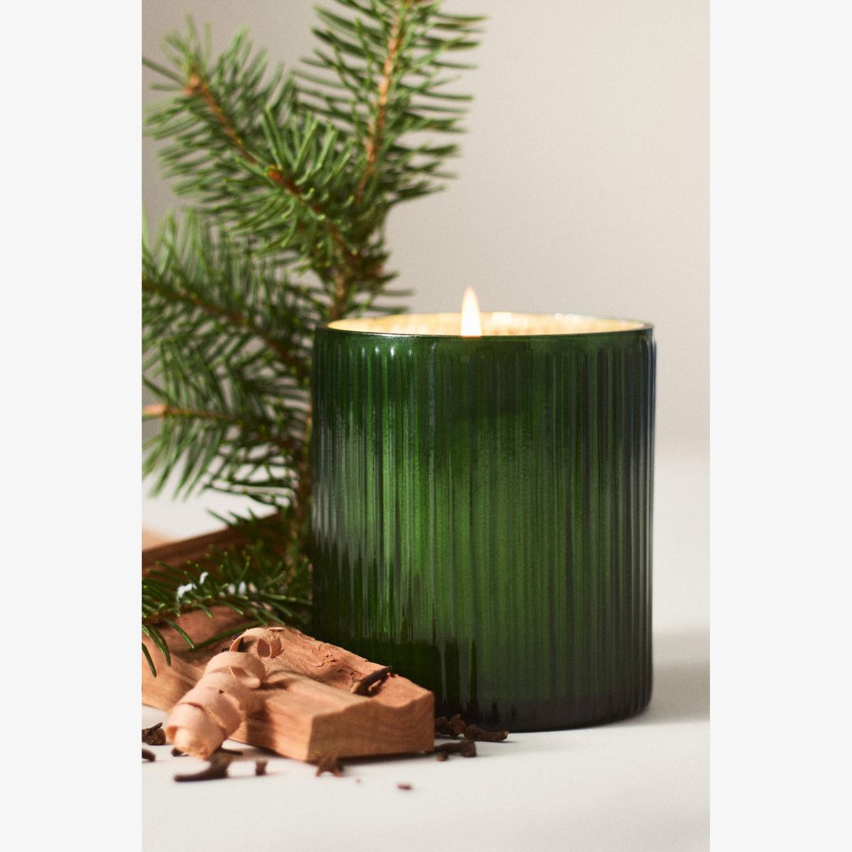 Capri Blue Woody Fir & Firewood Boxed Glass Candle – image 1