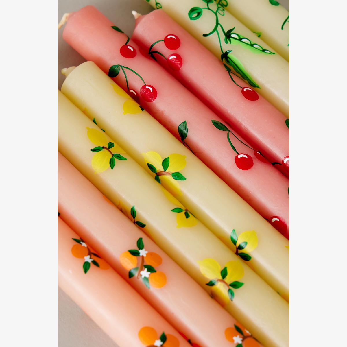 Bable London Hand-Painted Orange Taper Candles, Set of 2 – image 1
