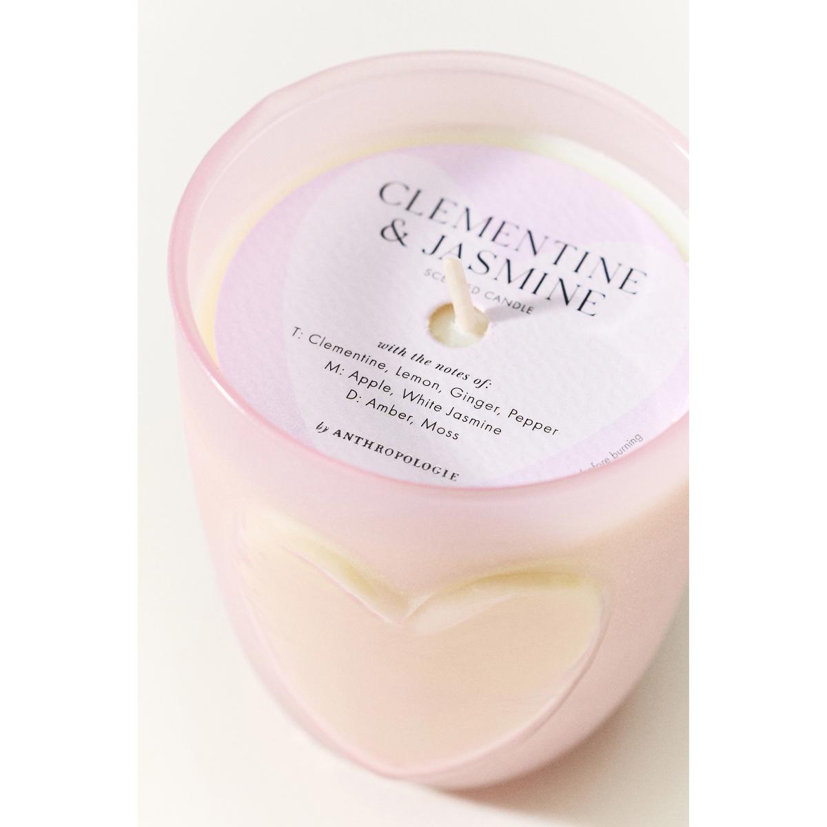 Frosted Heart Fruity Clementine & Jasmine Glass Candle – image 2
